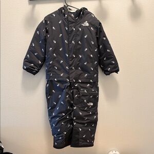 The North Face Black Snowsuit with Gray Pattern